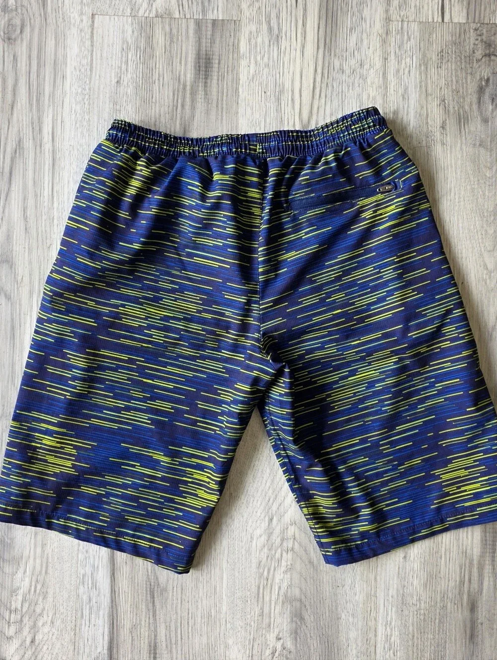 Eddie Bauer Boys Swim Trunks XL 18/20 Blue Green Mesh Lined Board Shorts